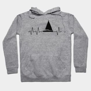 Sailboat Pulse Sailing Ship Heartbeat Captain Hoodie